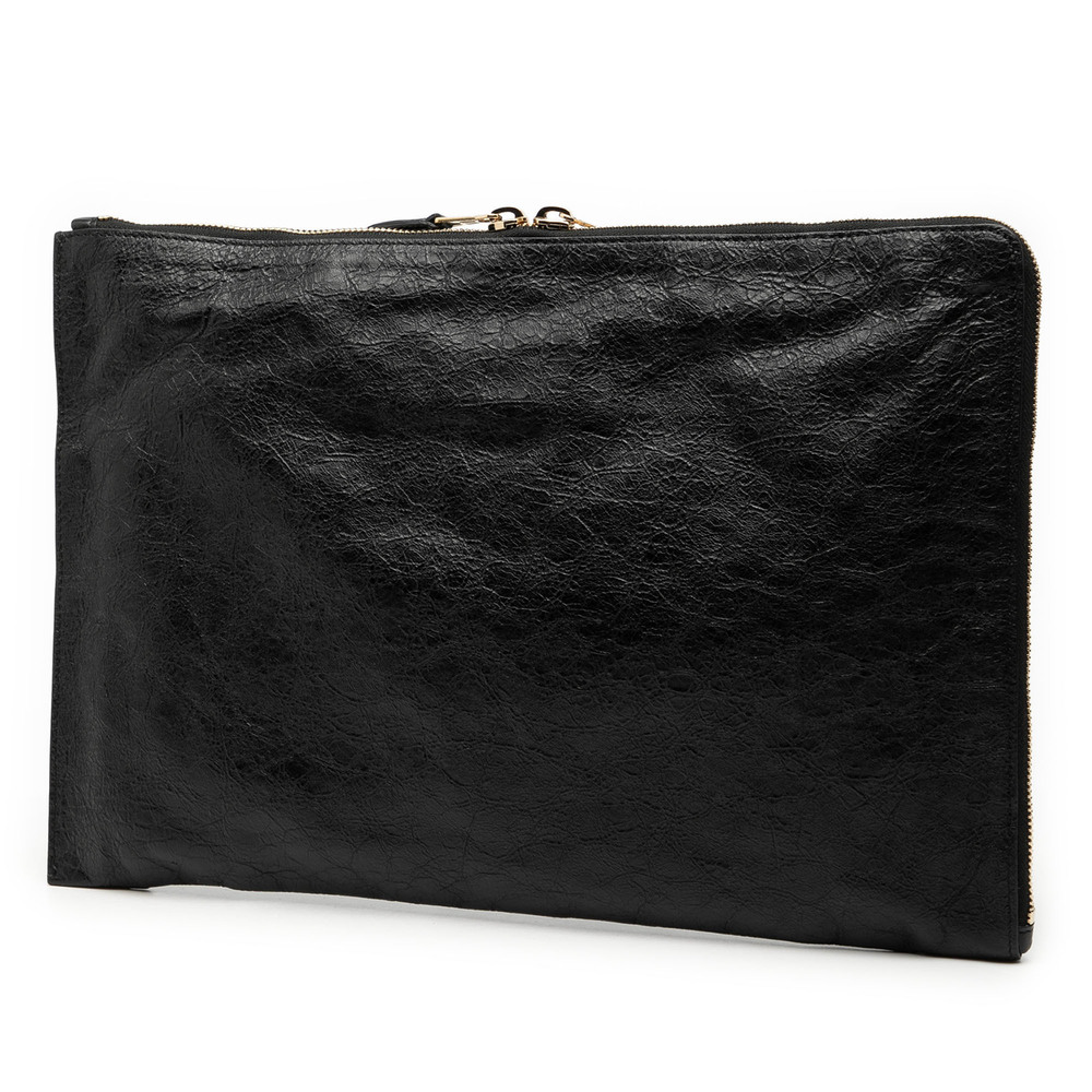 Pre-Loved Balenciaga Lambskin Motocross Giant 12 Zip Around Flat Clutch - Picture 2 of 7